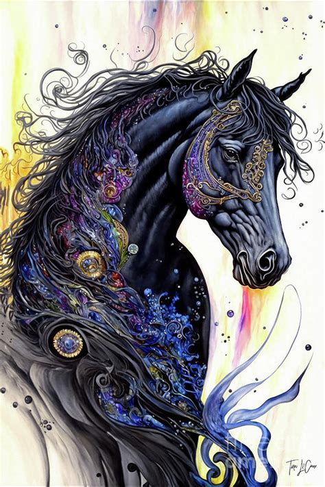 Black Stallion Beauty Digital Art by Tina LeCour - Fine Art America