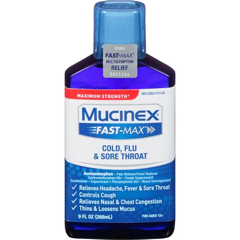 Mucinex Fast Max Adult Liquid for Cold Flu And Sore Throat, 9 oz | Shop ...