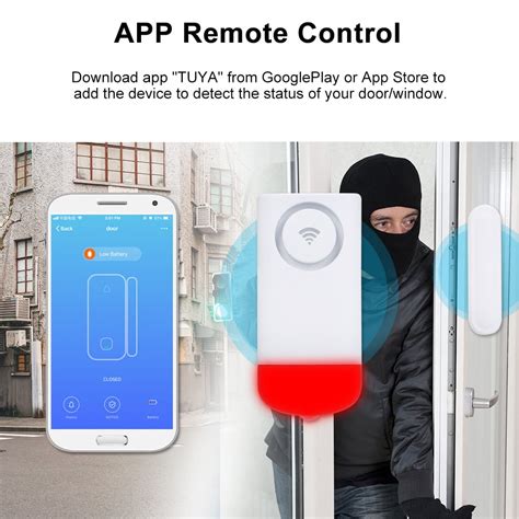 WiFi Door Window Sensor WiFi Smart Door Intrusion Detector Home Alarm ...