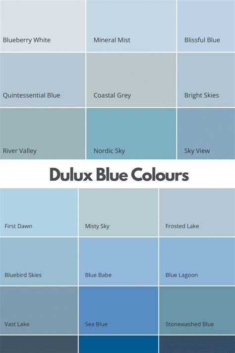 Dulux Blue Colour Chart: The Dulux Blue Colours - Sleek-chic Interiors