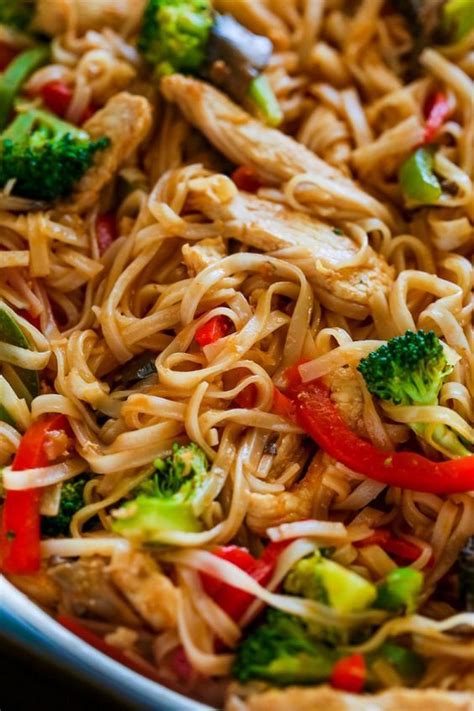 Chicken Stir Fry with Rice Noodles is an easy and delicious weeknight meal loaded with healthy ...