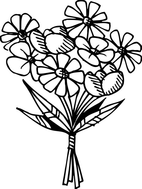 Flower Bouquet Coloring Pages Printable Coloring Page - vrogue.co