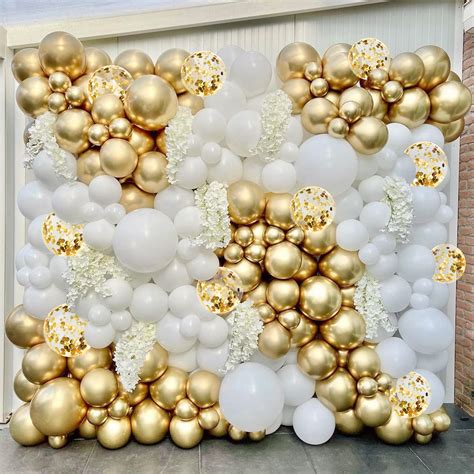 Buy DIY White Gold Balloons Kit - 178 pcs Balloon Arch Garland Kit ...