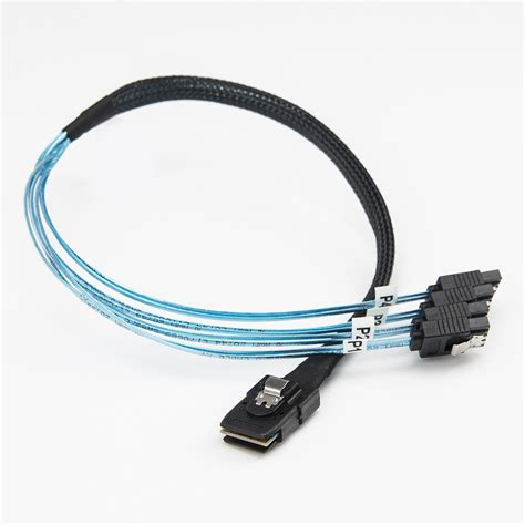 20in/50cm Serial Attached SCSI SAS Cable-SFF-8087 to 4x SATA Latching ...