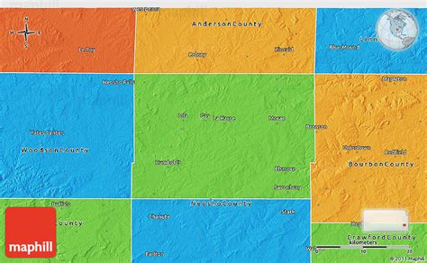 Political 3D Map of Allen County