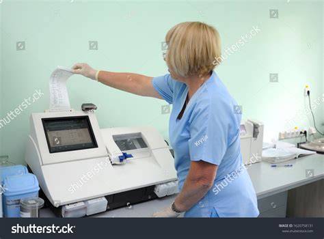 Hospital Laboratory Lab Technician Performing Analysis Stock Photo ...