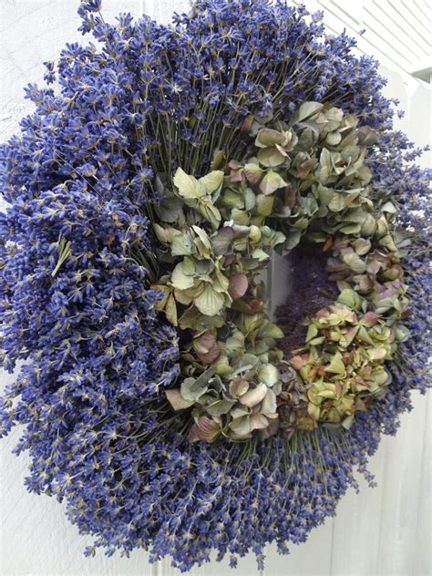 Lavender Wreath Dried Lavender Wreath Hydrangea Wreath