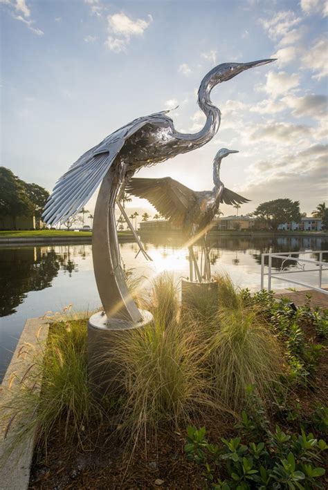 Metal Bird Sculptures, public art, corporate, residential facilities