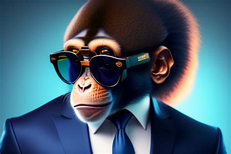 Lexica - Discord profile picture of a monkey wearing sunglasses and a suit, looking to the side ...