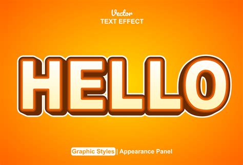 hello text effect with graphic style and editable. 20334567 Vector Art at Vecteezy