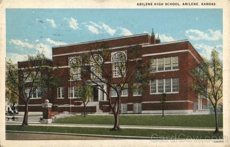 Abilene High School Kansas Postcard