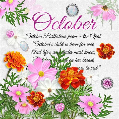 October Birthstone Color and Flower ... | October birth flowers, October birth stone, Birth ...