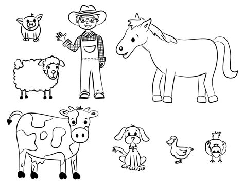 Printable Farm Animals Coloring Pages