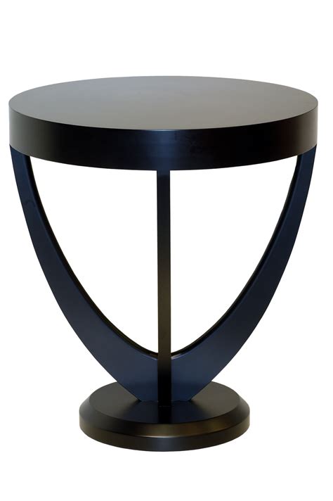 Lalique Side Table in Black Laquer base - James Salmond Furniture