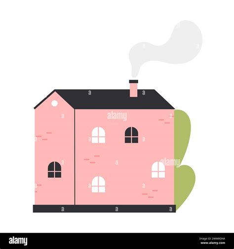 Small village cottage. Countryside tiny house, residential building cartoon vector illustration ...