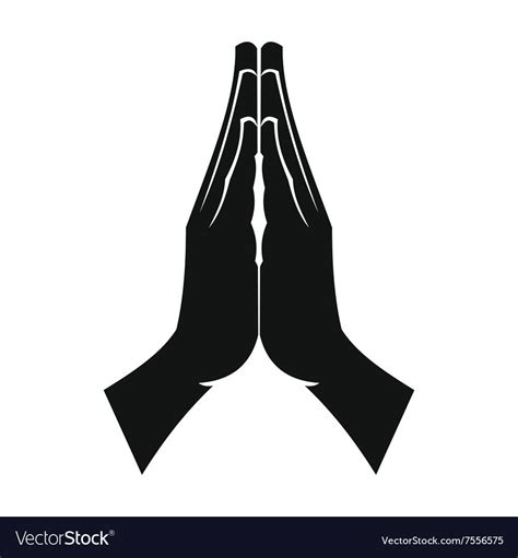 Praying hands black simple icon isolated on white background. Download a Free Preview or High ...