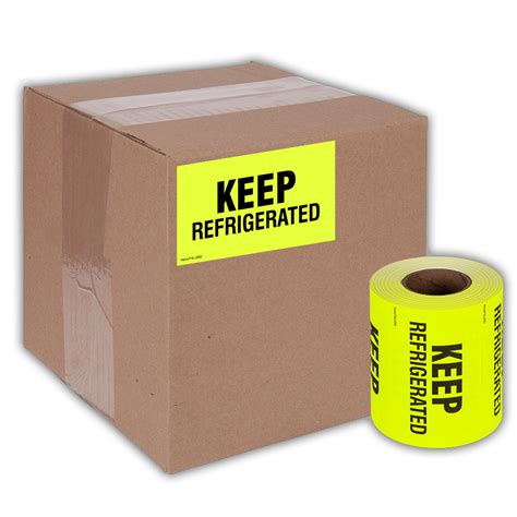 Keep Refrigerated Fluorescent Shipping Label Stickers