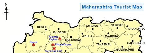 Maharashtra Map, Maharashtra Tourist Map, Tourist Map of Maharashtra