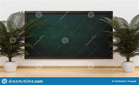 Chalkboard in School Classroom, 3D Rendering Stock Illustration - Illustration of equipment ...