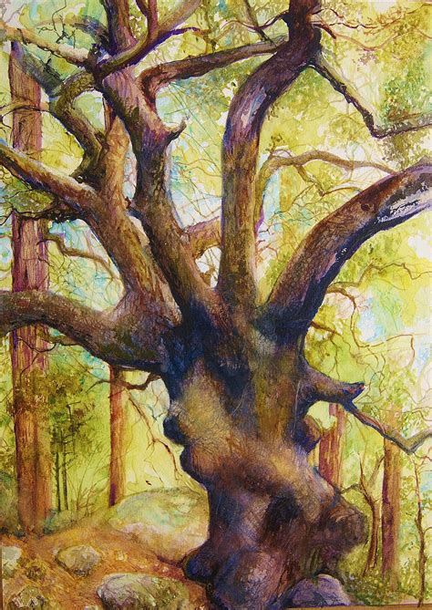 Oak Tree painting original watercolor | Etsy | Tree painting, Original paintings, Original ...