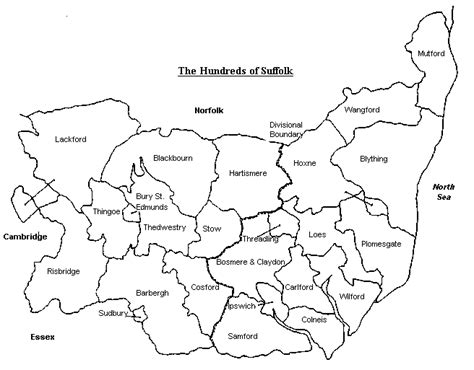 GENUKI: Suffolk Registration Districts and Poor Law Unions (1836), Suffolk