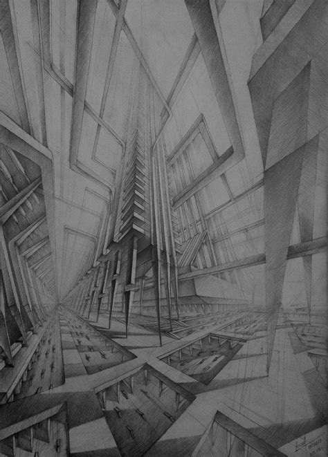 Non-Euclidean geometry City | Perspective drawing architecture, Perspective art, Architecture ...