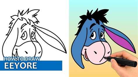 How To Draw Eeyore (Easy Drawing Tutorial) - YouTube