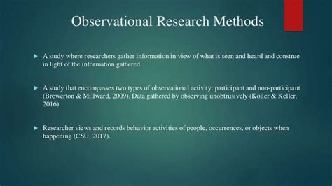 Observational research methods