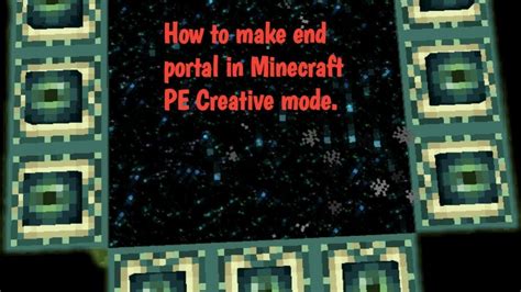 How to make end portal in Minecraft PE Creative mode. - YouTube