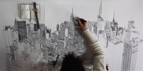 Pencil Drawing New York Skyline - pencildrawing2019