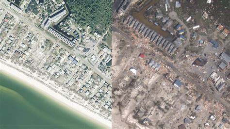 Before and after images show Hurricane Michael’s devastation along ...