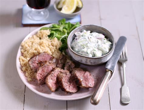 Roast Lamb Couscous with Cucumber, Mint & Cumin Yogurt Recipe | Abel & Cole