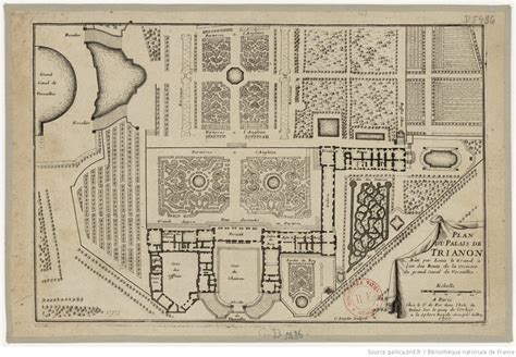 Plan du Palais de Trianon bâti par Louis le Grand... Architecture Drawing Art, Landscape ...