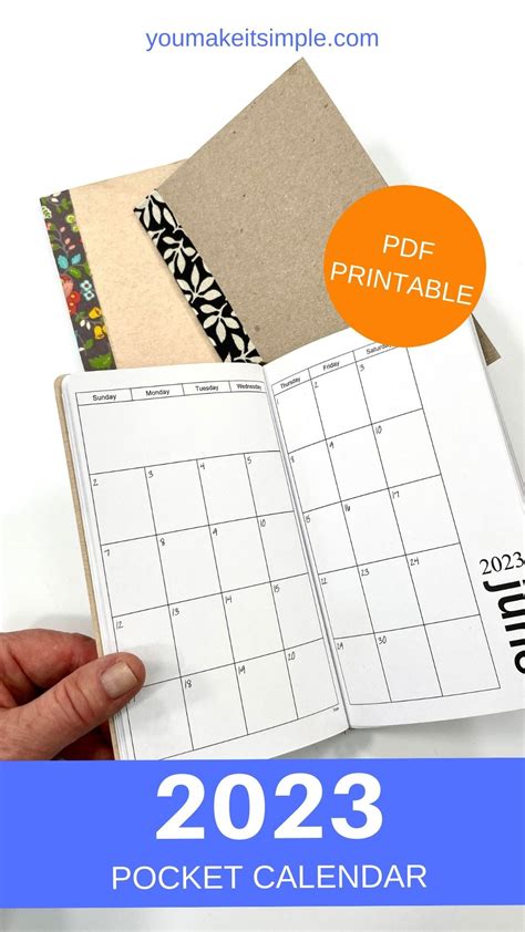 2023 Pocket Calendar Printable - Printable Word Searches