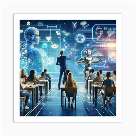 Futuristic Classroom Art Print by Deep ai arts - Fy