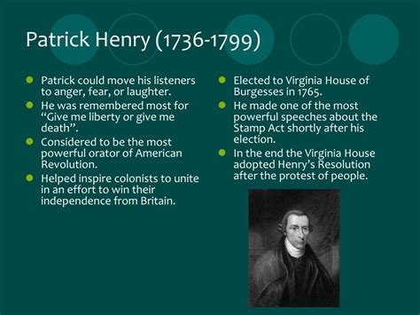 PPT - Patrick Henry Speech in the Virginia Convention PowerPoint Presentation - ID:2074726