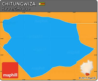 Free Political Simple Map of CHITUNGWIZA