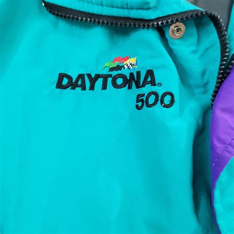 Vintage 90s Men Daytona 500 Nascar Jacket XL Neon Col… - Gem