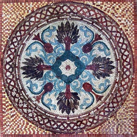 Palmettes Roman Mosaic - Isola | Dessus de table, Mosaique, Mosaique romaine