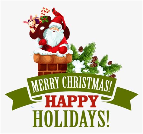 Merry Christmas And Happy Holidays Clipart PNG Image | Transparent PNG ...