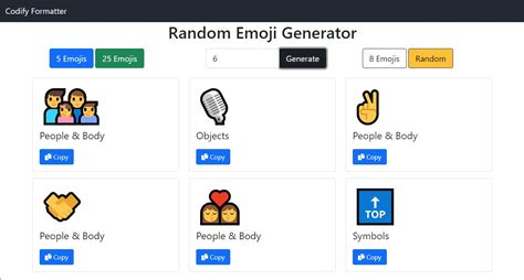 Random Emoji Generator Online Free 😂 🥺 🤣 😍 - Codifyformatter