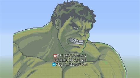 The Hulk Minecraft Pixel Art | Pixel art, Minecraft pixel art, Art