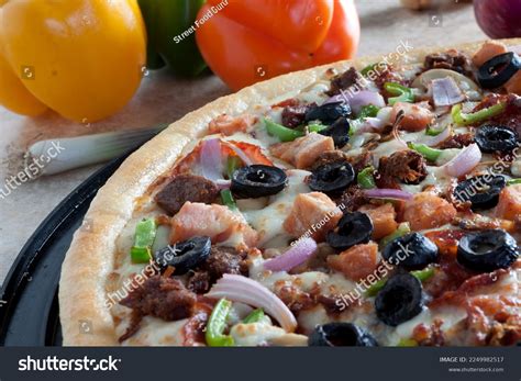 Super Supreme Pizza Loaded Pepperoni Seasoned Stock Photo 2249982517 ...