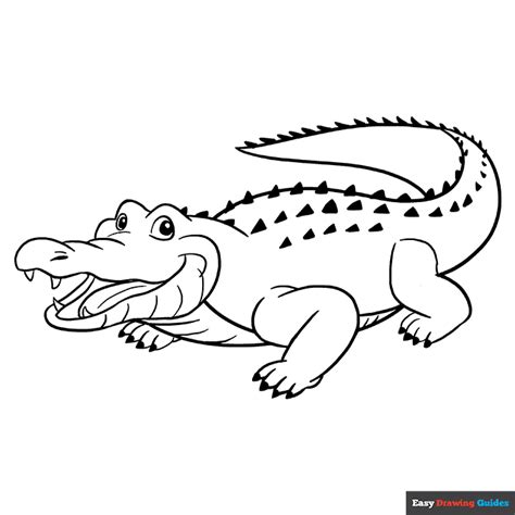 Alligator Coloring Page | Easy Drawing Guides