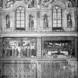 Northern wall of the Sistine Chapel with Scenes of the Life of Christ ...