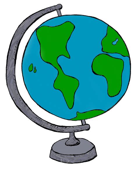 clip art black and white globe - Clip Art Library