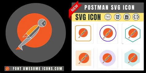 Postman Icon SVG Code — Download Path / HTML