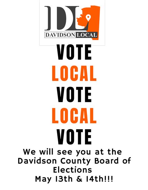 #LocalElectionsMatter: Meet us at the Board of Elections on May 13th and 14th. — DavidsonLocal.com