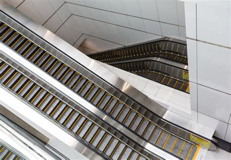 Modern Interior Design, Modern Escalators, Chrome Escalators. Black and White , Monochrome ...