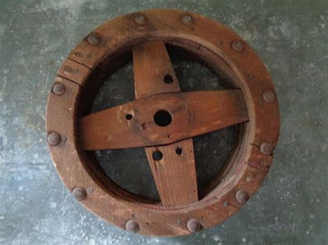 Antique Wooden Belt Pulley, Belt Drive Wooden Wheel, Wooden Pulley ...